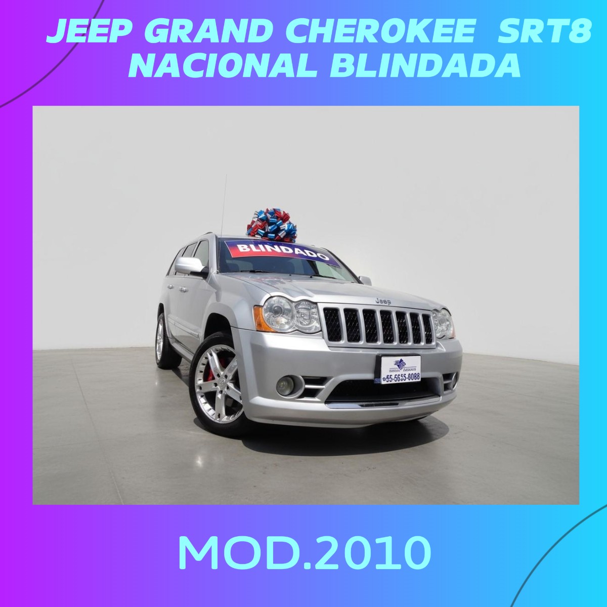 JEEP GRAND CHEROKEE «SRT 8» NACIONAL BLINDADA AUTOMÁTICA.