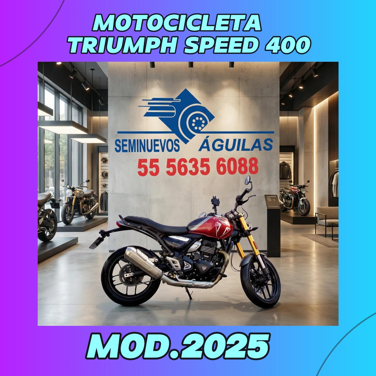 Espectacular Motocicleta Triumph Speed 400.
